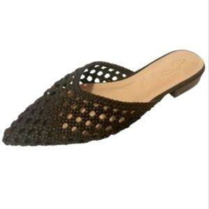 NEW! JOIE Behold Black Mesh Slip-On Mules 6.